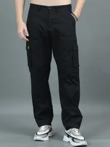 PAUL STREET Men Low-Rise Relaxed Cotton Relaxed Fit Cargos Trousers