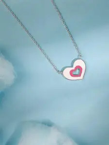 GIVA Girls Silver Rhodium-Plated Necklace