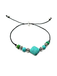 gurjari jewellers Women Turquoise Beads Thread Charm Bracelet