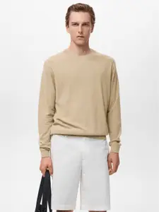 MANGO MAN Round Neck Knitted Pullover Sweater