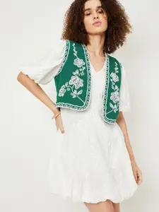 max Women Embroidered Crop Shrug