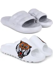 Pampy Angel Men White & Grey Rubber Slip-On