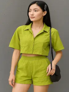 GAB Collared Neck Half Sleeves Shirt With Shorts Co-Ords