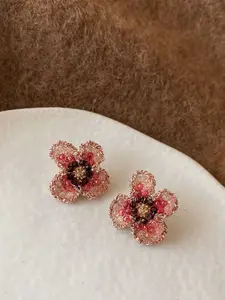 VAGHBHATT Gold-Plated Floral Shaped Studs