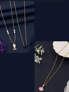 DressBerry 3Pc Gold-Plated Necklace