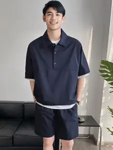 StyleCast Shirt Collar T-shirt With Shorts Co-Ords