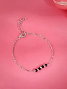 GIVA Silver-Plated Artificial Beads Anklet