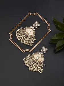 Anvik Gold-Plated Kundan Contemporary Chandbalis Earrings