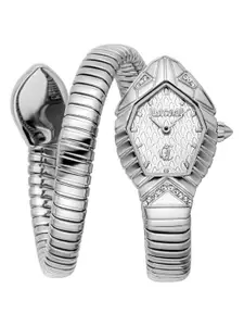 Just Cavalli Women Printed Dial & Stainless Steel Wrap Around Straps Analogue Watch