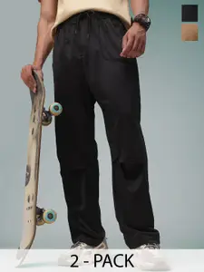 MADSTO Men Pack Of 2 Low-Rise Track Pants