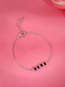 GIVA Rhodium-Plated Artificial Beads Anklet