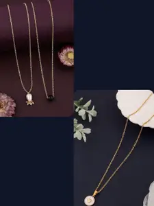 DressBerry Pack of 3 Gold-Plated Chain with Pendants