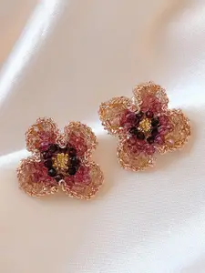 VAGHBHATT Gold-Plated Floral Shaped Studs