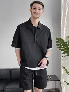 StyleCast Shirt Collar T-shirt With Shorts Co-Ords