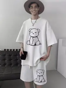 StyleCast Printed Round Neck T-shirt With Shorts Co-Ords