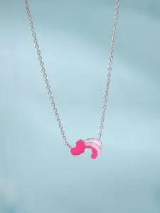 GIVA Girls Silver Rhodium-Plated Necklace