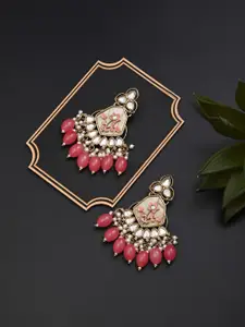 Anvik Gold-Plated Kundan Contemporary Drop Earrings