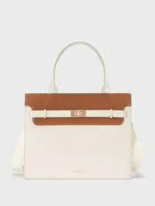 Lino Perros Structured Satchel with Buckle Detail