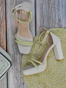 Jove Women Embellished Block Heel Sandals Western - Embellished