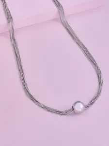 Kushal's Fashion Jewellery Copper Rhodium-Plated Necklace