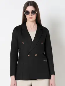 SHOWOFF Tailored-Fit Double Breasted Blazer With Shoulder Pads