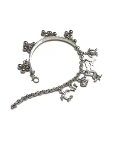 gurjari jewellers Women Silver Oxidised Charm Bracelet