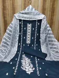 LADY SHOPI Embroidered Pure Cotton Unstitched Dress Material