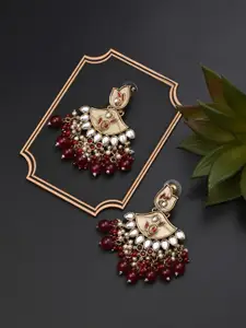 Anvik Gold-Plated Mother of Pearl Contemporary Chandbalis Earrings