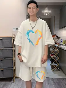 StyleCast Pirnted Round Neck T-Shirt & Shorts Co-Ord Set