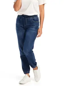 glitchez Women Relaxed Fit Light Fade Stretchable Jogger Jeans