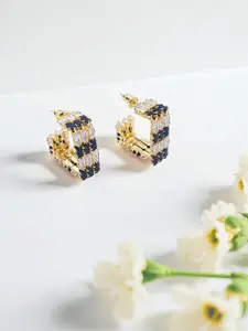 AVANT-GARDE PARIS Gold-Plated Cubic Zirconia Geometric Half Hoop Earrings