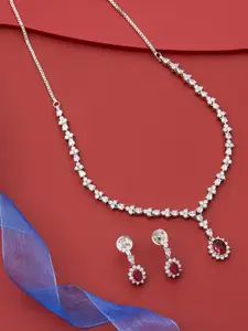 Kushal's Fashion Jewellery Copper Rhodium-Plated Necklace