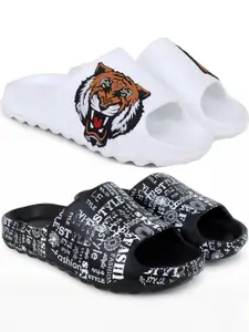 Pampy Angel Pack of 2 Men Printed Rubber Sliders