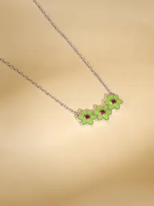 GIVA Girls Silver Rhodium-Plated Handcrafted Necklace