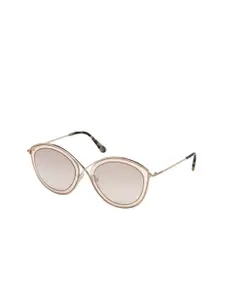 Tom Ford Women Purple Lens & Gold-Toned Cateye Sunglasses with