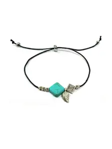 gurjari jewellers Dalicate Oxidise  TURQUOISE BEADS Thread charm bracelet,Lumba Rakhi for Girls,Boys