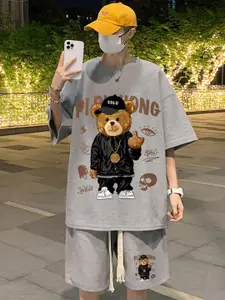 StyleCast Printed Round Neck T-Shirt & Shorts Co-Ord Set