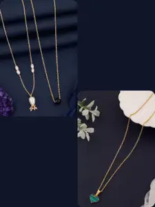 DressBerry Set of 3 Gold-Plated Necklace
