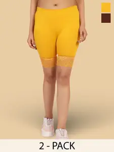 Jinfo Women pack of 2 Skinny Fit Cycling Sports Shorts