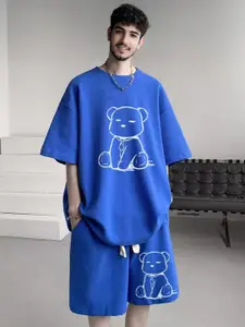 StyleCast Printed Round Neck T-shirt With Shorts Co-Ords