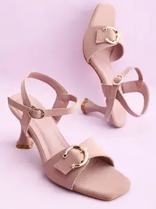 Lavie Women Open Toe Slim Heel Sandals with Buckles