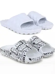 Pampy Angel Men Set Of 2 Printed Rubber Slip-On Flip Flops