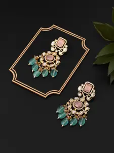 Anvik Gold-Plated Kundan Contemporary Chandbalis Earrings