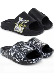 Pampy Angel Pack of 2 Men Black Flip Flops