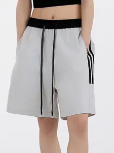 StyleCast Women Mid-Rise Side Striped Loose Fit Sports Shorts
