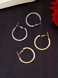 PRIVIU Set Of 2 Gold-Plated Circular Shaped Hoop Earrings