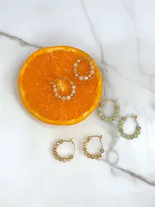 Accessorize Set Of 3 Artificial Beaded Circular Hoop Earrings