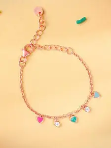GIVA Rose Gold-Plated Zircon Anklet