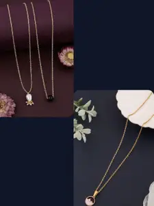 DressBerry Women Pack Of 3 Gold-Plated Necklaces