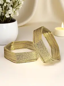 FEMMIBELLA Set Of 24 Gold-Plated Hexagon Shaped Bangles